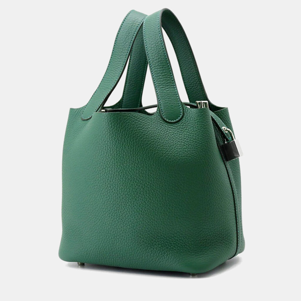Hermes Picotin Padlock 18 Vert Moyen Taurillon Clemence Tote Hermes Picotin Padlock 18 Vert Moyen Taurillon Clemence Tote