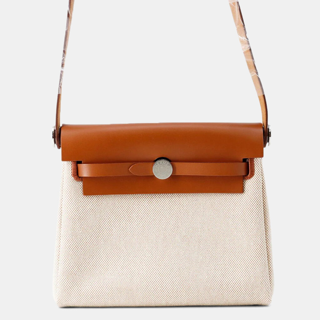 Hermes Herbag Zip Size Mini Fauve Toile H Vache Hunter Leather Bag Hermes Herbag Zip Size Mini Fauve Toile H Vache Hunter Leather Bag