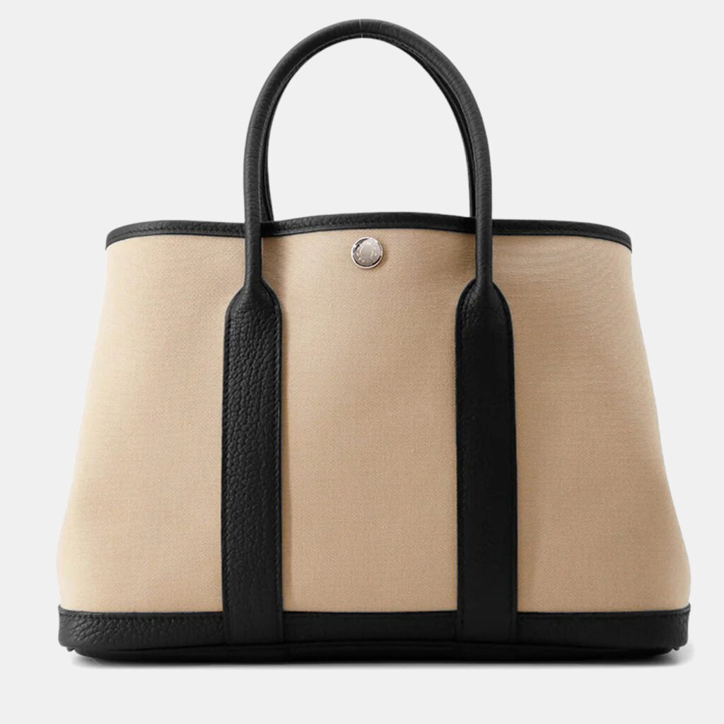 Hermes Garden Party Size Tpm Trench/Black Toile H Negonda Leather Bag Hermes Garden Party Size Tpm Trench/Black Toile H Negonda Leather Bag