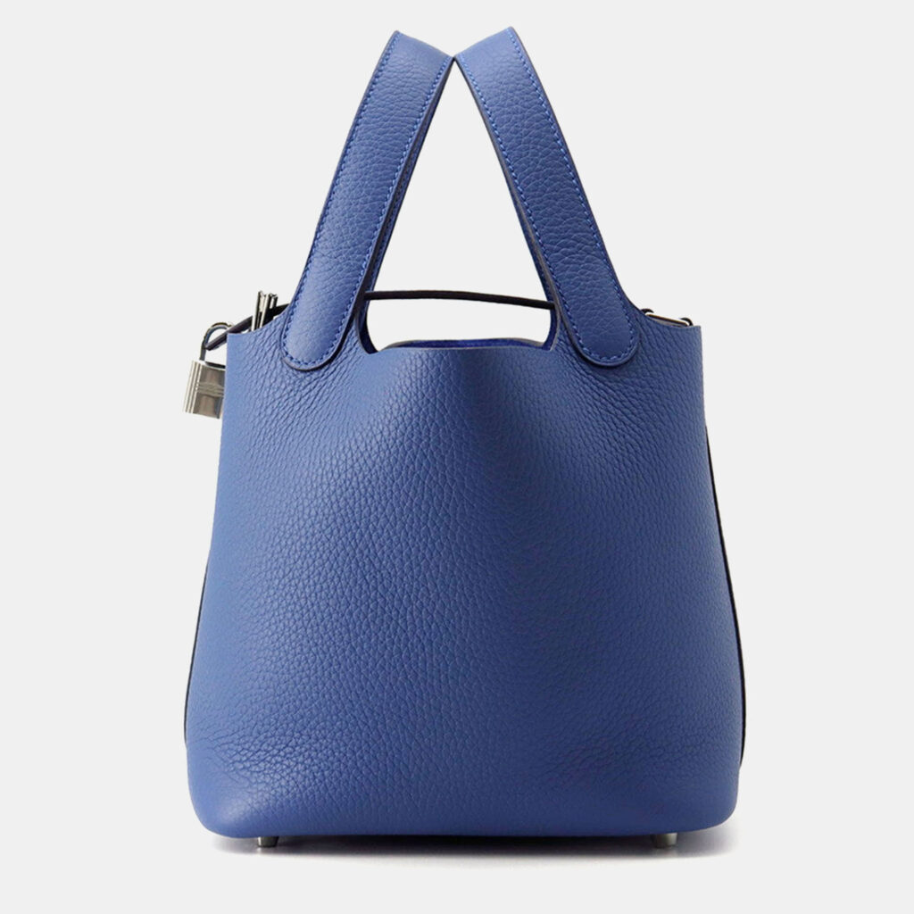 Hermes Picotin Lock Blue Tie Taurillon Clemence 18 Hermes Picotin Lock Blue Tie Taurillon Clemence 18