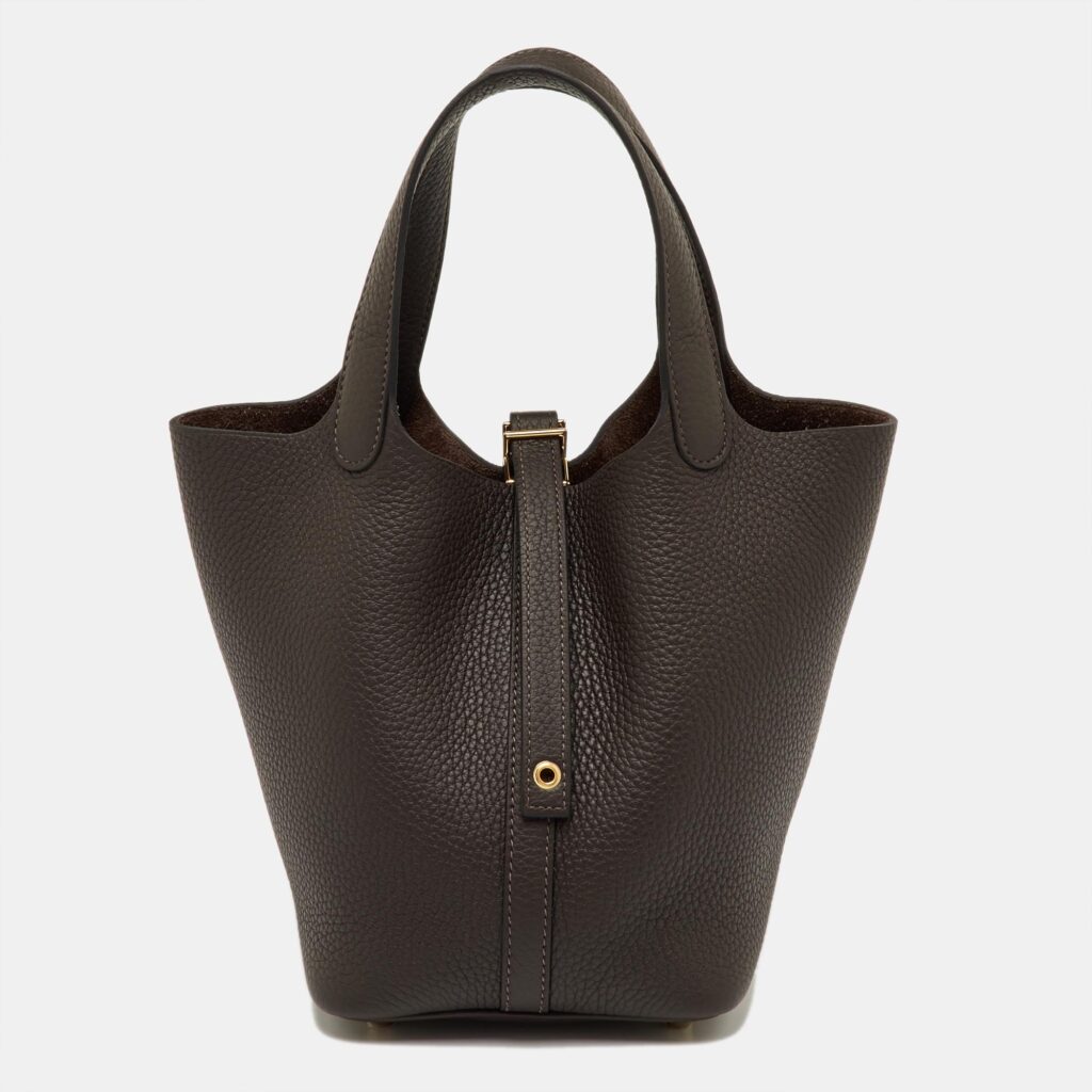 luxury-women-hermes-new-handbags-p1245603-001-1.jpg Hermès Chocolat Taurillon Clemence Leather Picotin Lock 18 Bag