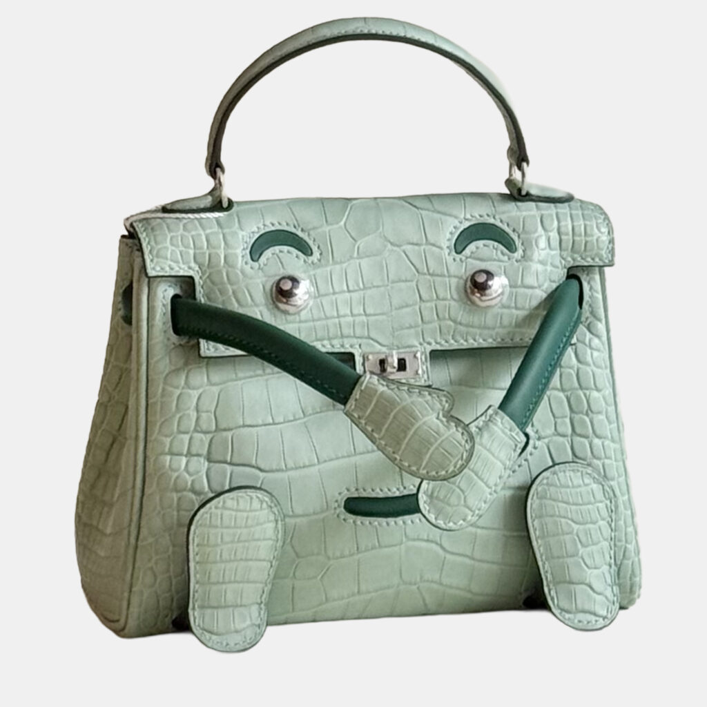 Hermes Kelly Doll Bag Mint Green Matte Crocodile Palladium Hardware Hermes Kelly Doll Bag Mint Green Matte Crocodile Palladium Hardware