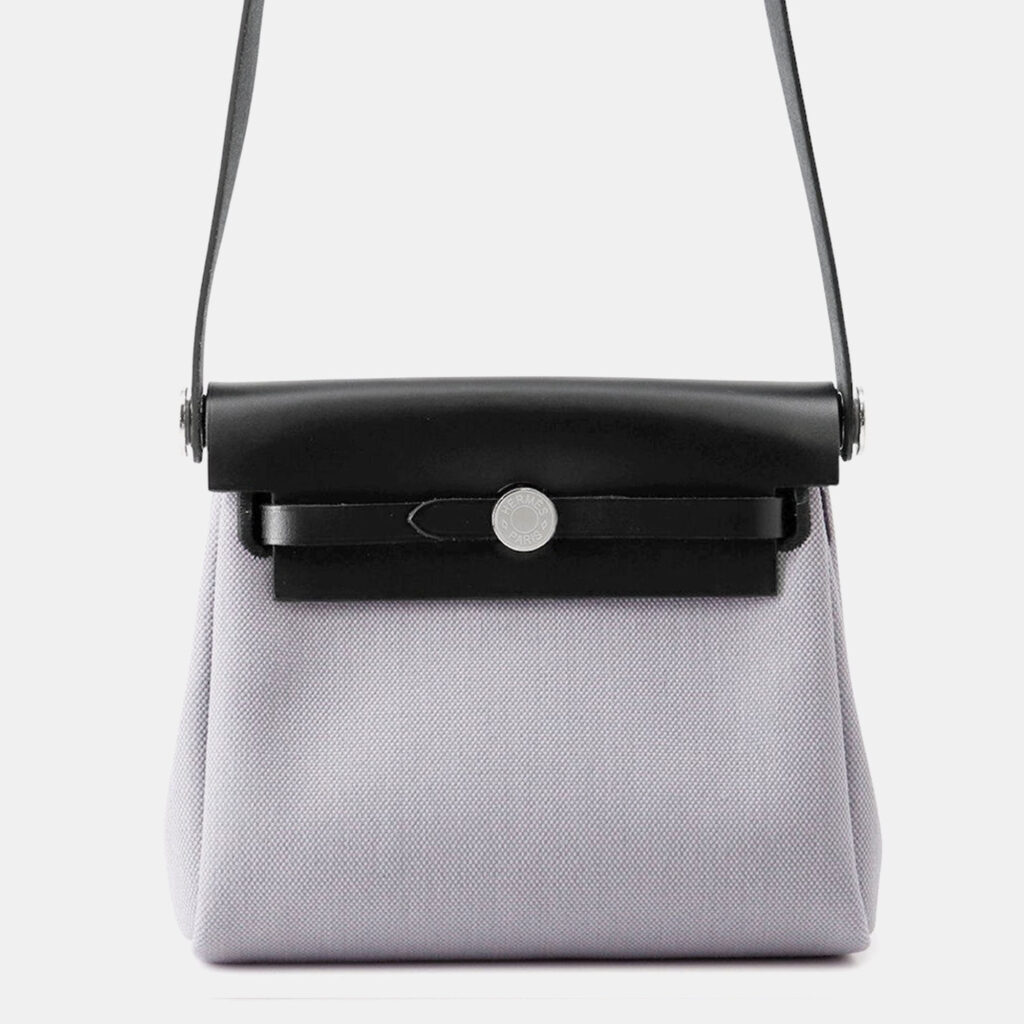 Hermes Herbag Zip Black/Gray Pantan Toile Military Vache Hunter Leather Size Mini Hermes Herbag Zip Black/Gray Pantan Toile Military Vache Hunter Leather Size Mini