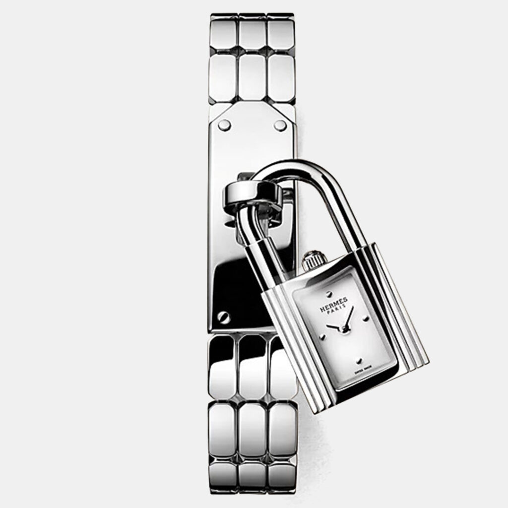 Hermes Kelly Mini Silver Steel Quartz Women Wristwatch 16 mm Hermes Kelly Mini Silver Steel Quartz Women Wristwatch 16 mm