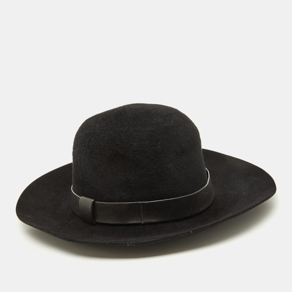 Hermès Black Rabbit Felt Fedora Hat Size 59 Hermès Black Rabbit Felt Fedora Hat Size 59