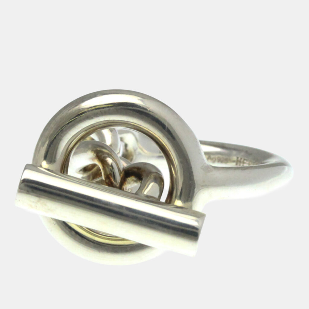 Hermes Croisette Silver 925 Fashion No Stone Band Ring Hermes Croisette Silver 925 Fashion No Stone Band Ring
