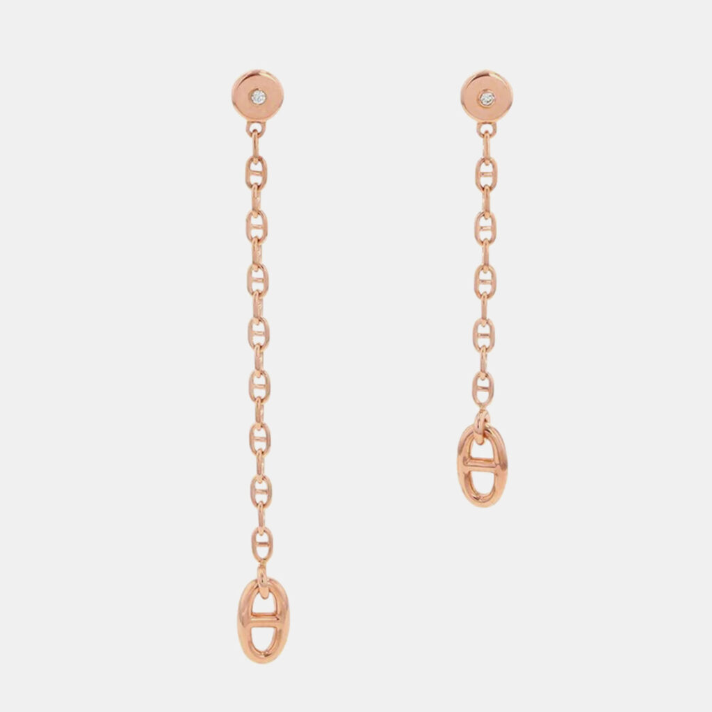 Hermes Chaine D'Ancre New Farandole 18K Pink Gold TPM Earrings Hermes Chaine D'Ancre New Farandole 18K Pink Gold TPM Earrings