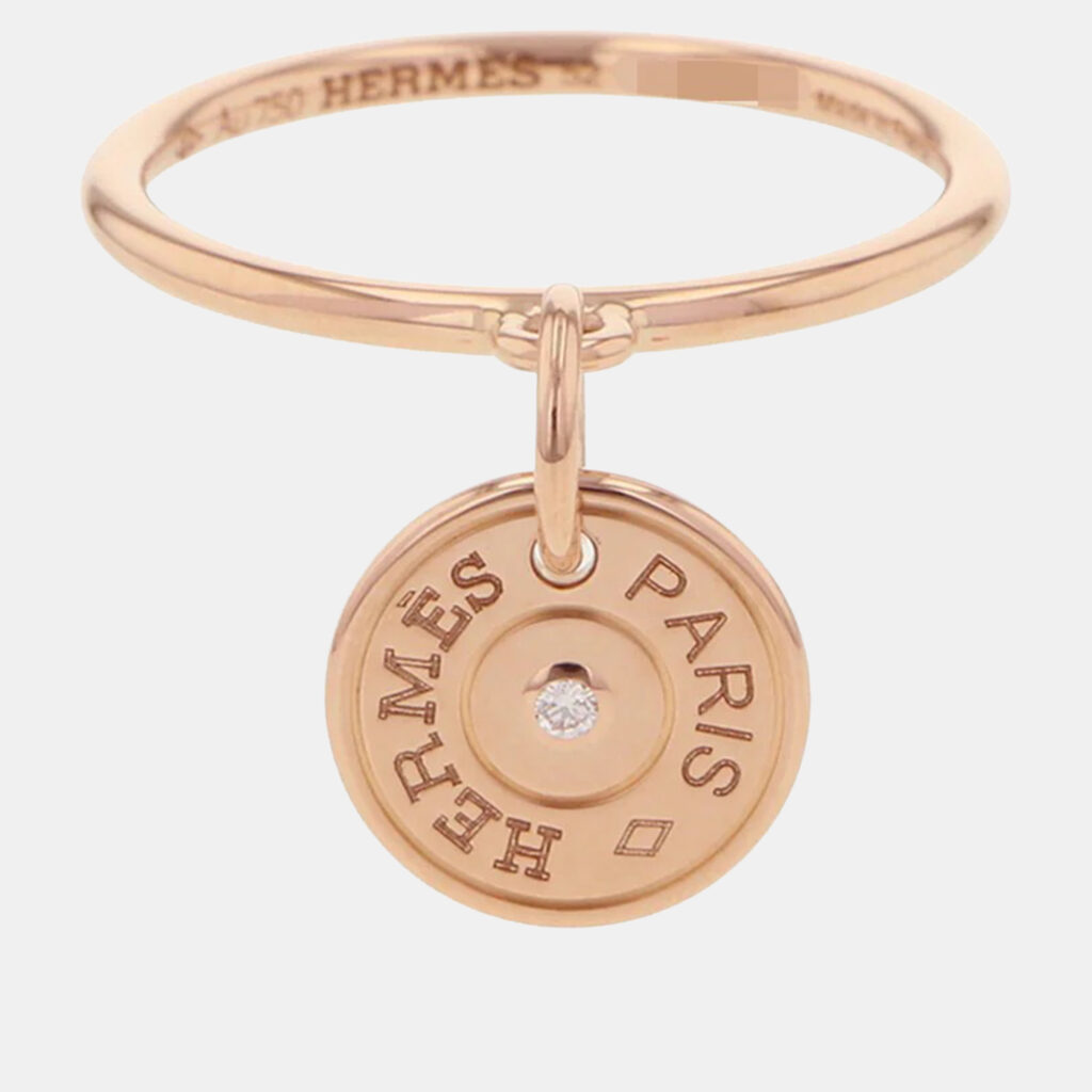 Hermes Gambade Clous De Sel Sellier 18K Pink Gold Ring Size 52 Hermes Gambade Clous De Sel Sellier 18K Pink Gold Ring Size 52