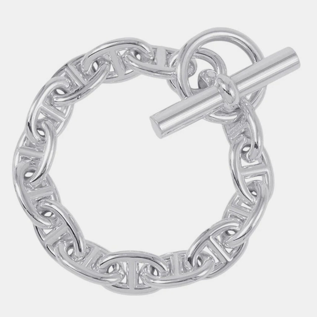 Hermes Chaine D'Ancre 14 Frames Silver 925 PM Bracelet