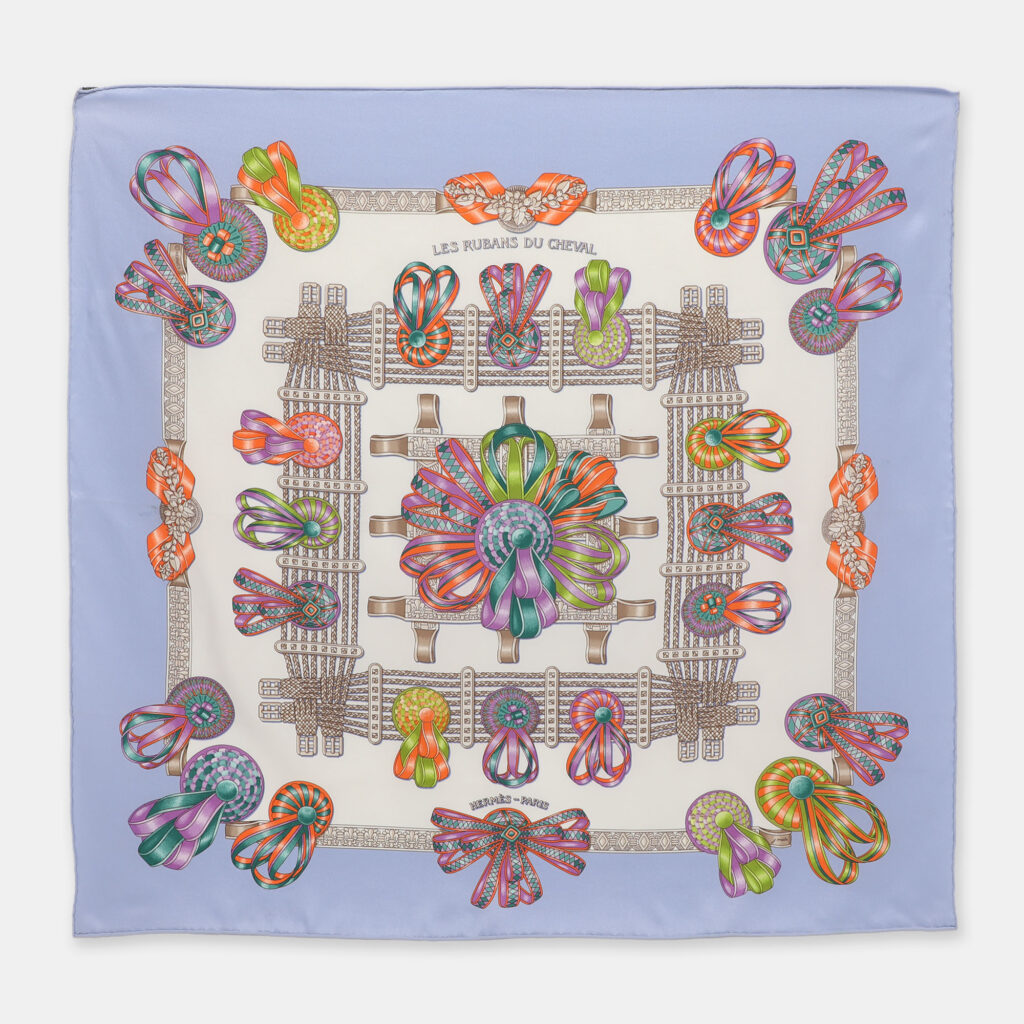 Hermès Multicolor Silk Les Rubans Du Cheval Scarf Hermès Multicolor Silk Les Rubans Du Cheval Scarf
