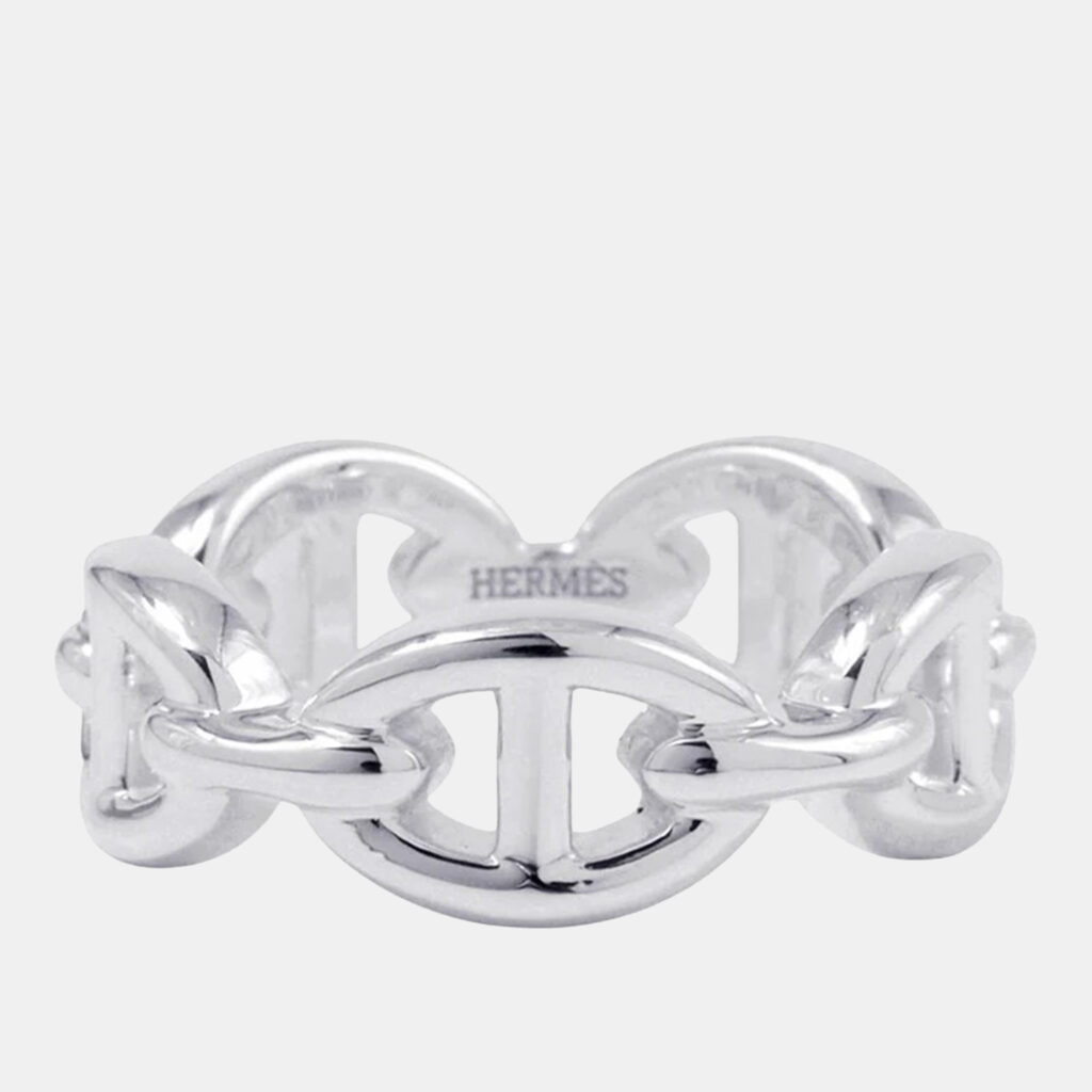 Hermes Chaine D'Ancre Anchene Ring Silver 925 EU 50