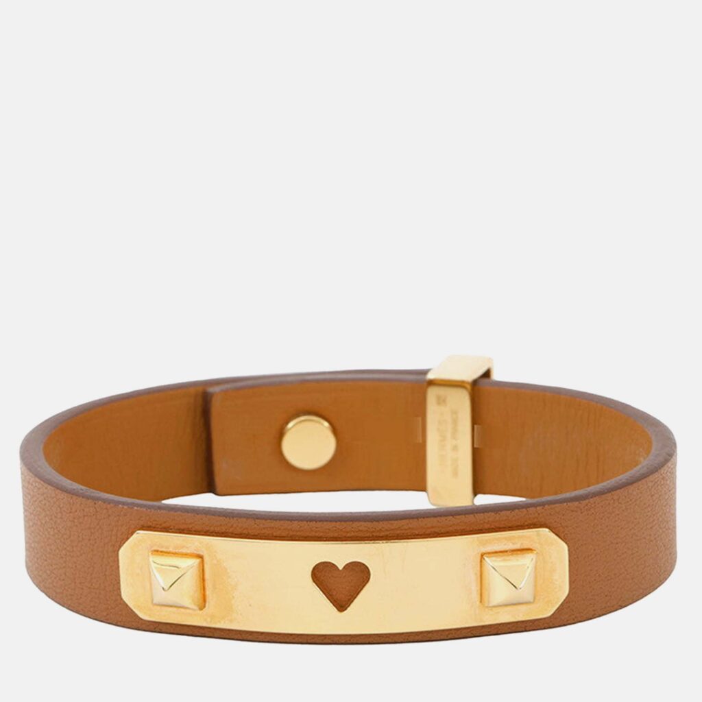 Hermes As De Coeur Bracelet Size T2 Gold Swift Leather Hermes As De Coeur Bracelet Size T2 Gold Swift Leather