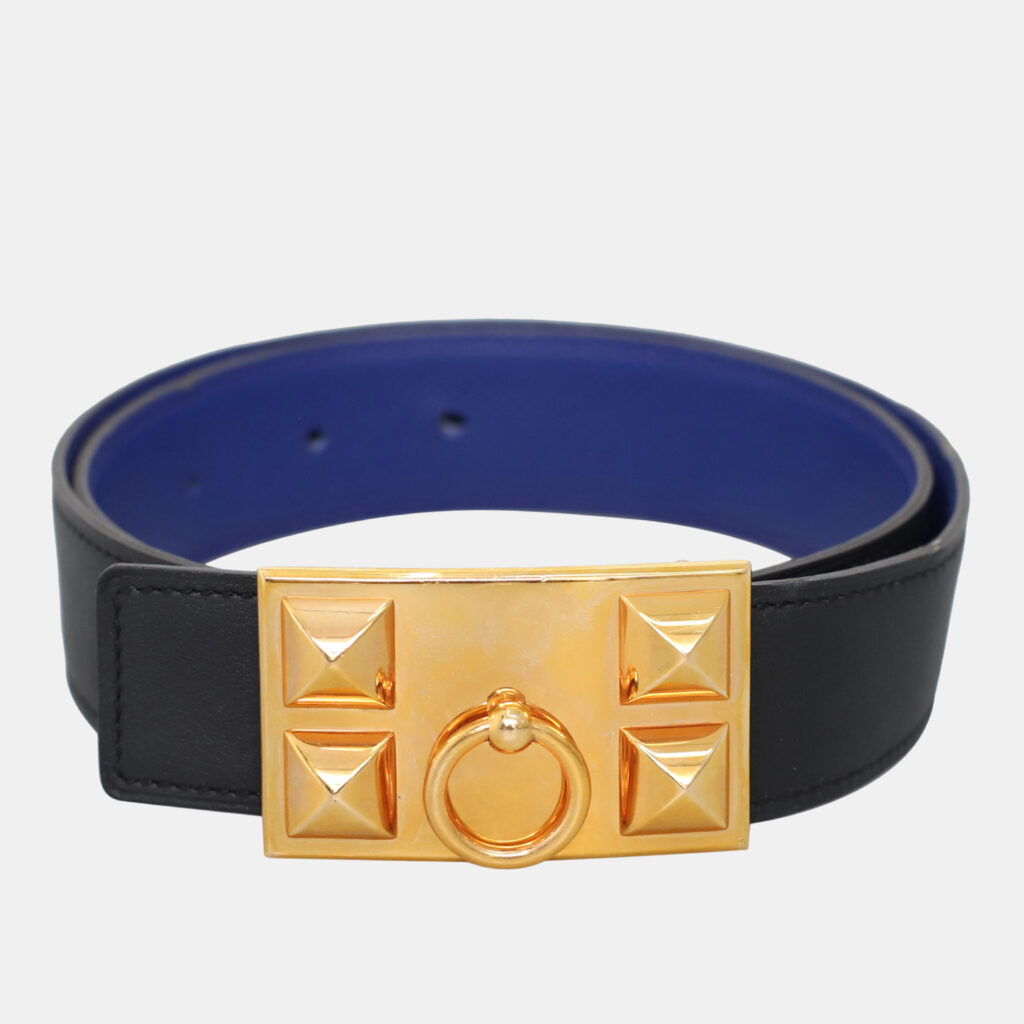 Hermes Reversible Leather Belt With Collier de Chien Buckle Hermes Reversible Leather Belt With Collier de Chien Buckle