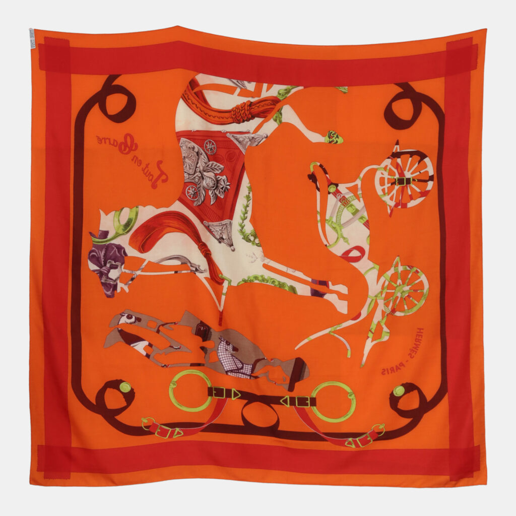 Hermes "Tout en Carre" Printed Scarf Hermes "Tout en Carre" Printed Scarf