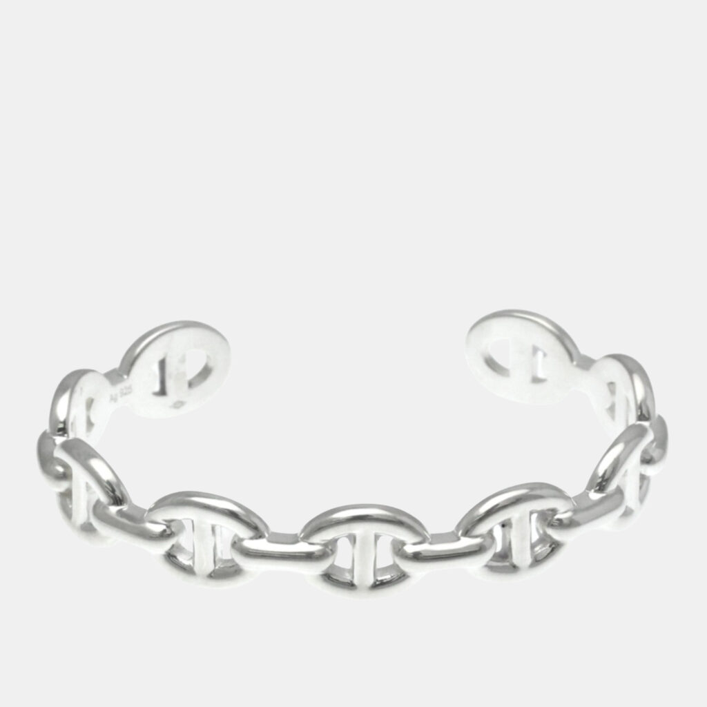Hermes Chaine D'Ancre Bangle Silver 925 No Stone Bangle Silver