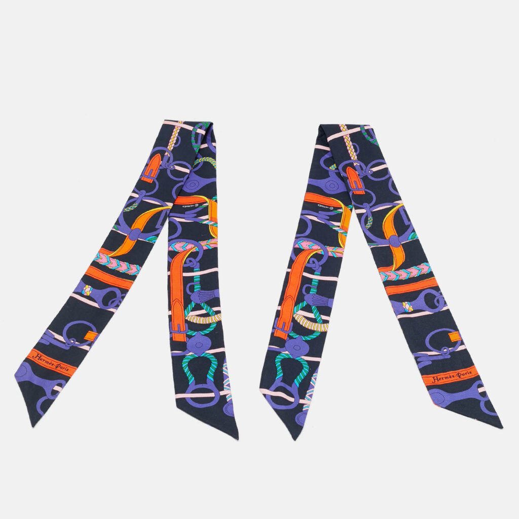 Hermès Blue Panoplie Equestre Silk Scarf Set Hermès Blue Panoplie Equestre Silk Scarf Set