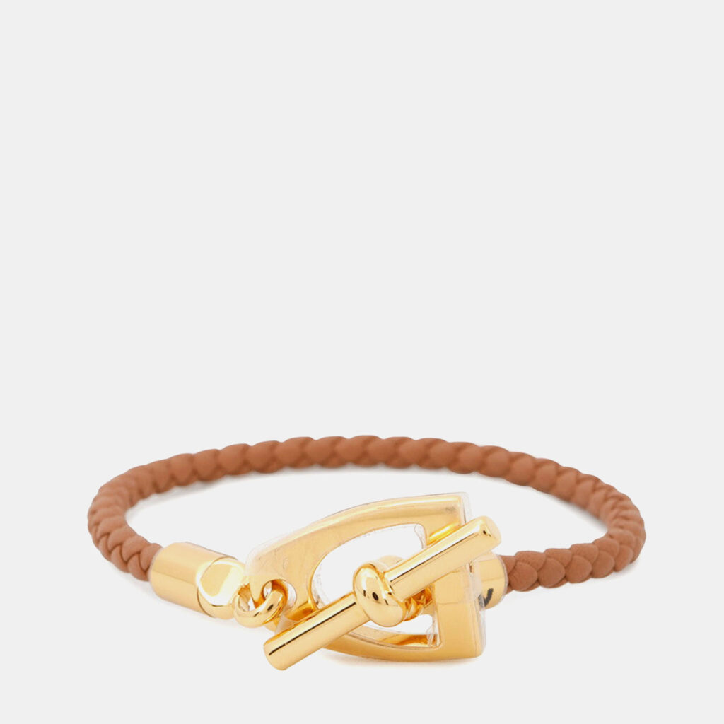 Hermes Etrier Bracelet Size T2 Gold Swift Leather Hermes Etrier Bracelet Size T2 Gold Swift Leather