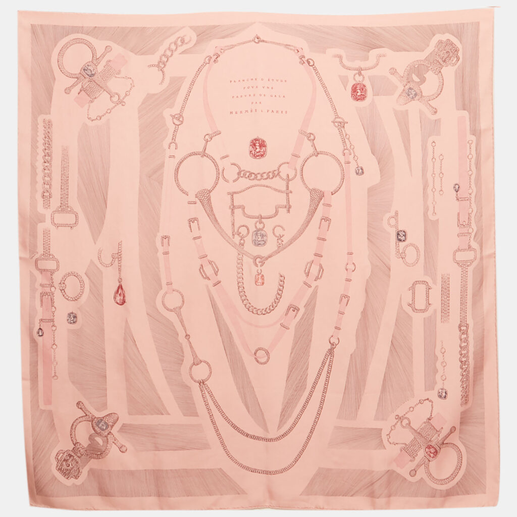 luxury-women-hermes-used-accessories-p1247004-002.jpg Hermès Pink Silk Etude Pour Une Parure de Gala Scarf