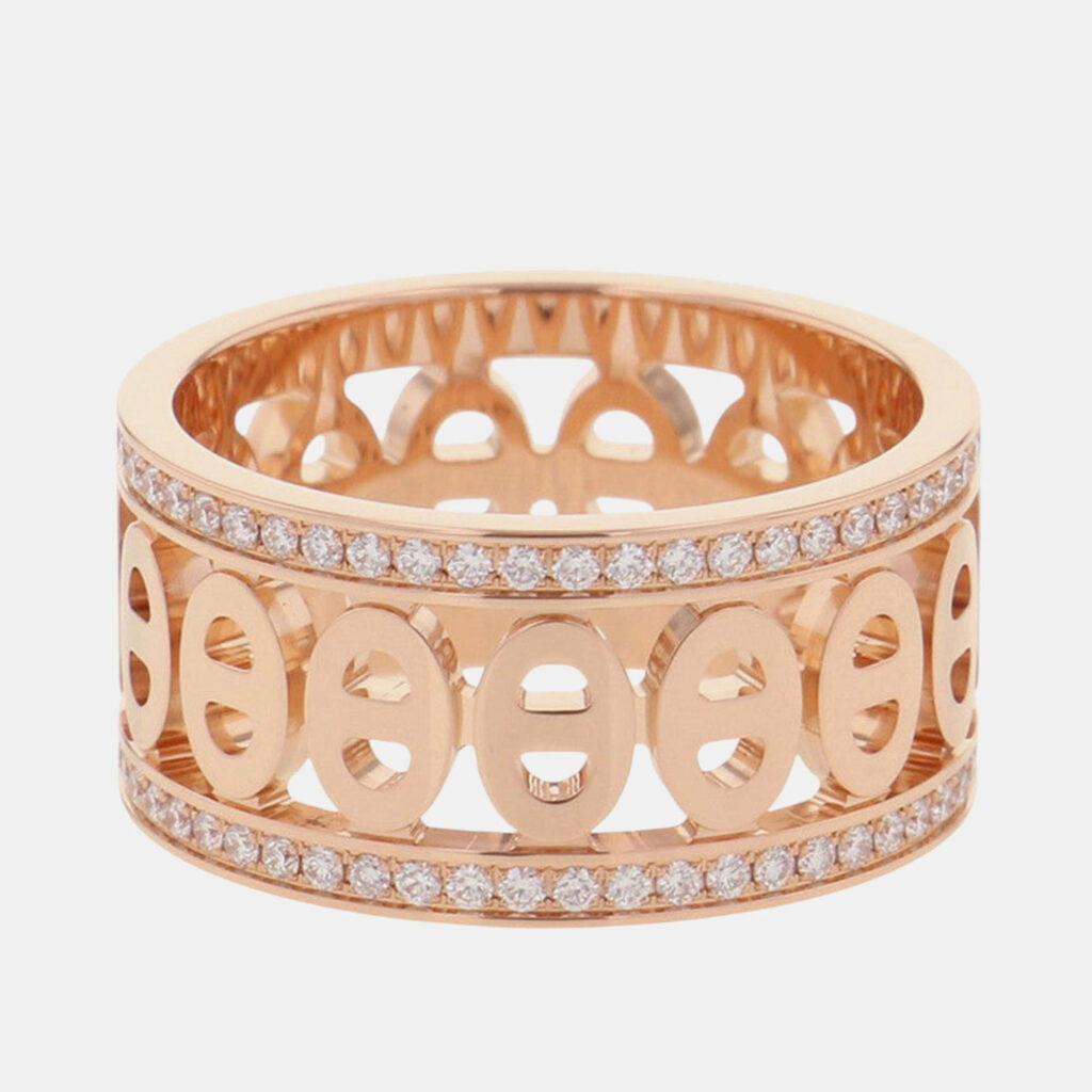 Hermes Chaine D'Ancre Divine Ring Size 51/#11 PM 00051 18K Pink Gold Hermes Chaine D'Ancre Divine Ring Size 51/#11 PM 00051 18K Pink Gold