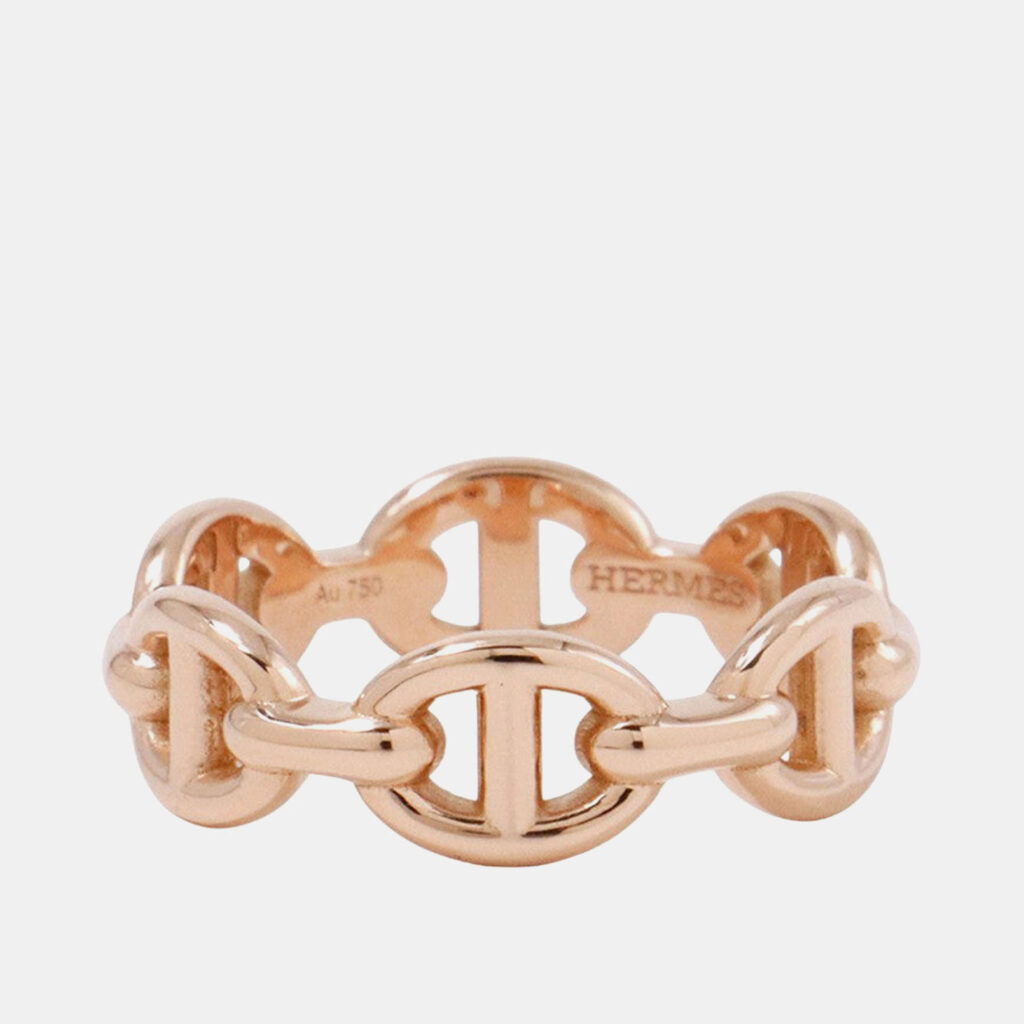 Hermes Chaine D'Ancre Anchene Ring Size PM 48 18K Pink Gold Hermes Chaine D'Ancre Anchene Ring Size PM 48 18K Pink Gold