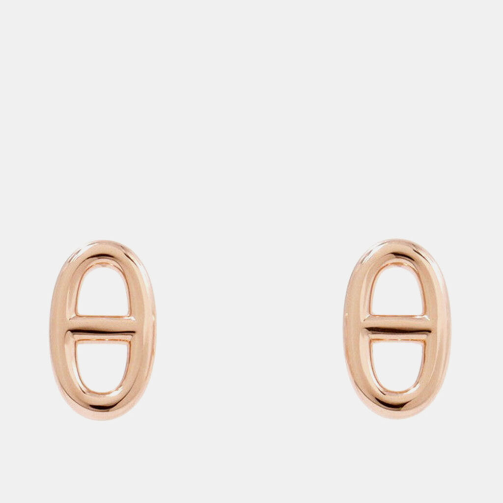 Hermes Chaine D'Ancre Stud Earrings 18K Pink Gold Hermes Chaine D'Ancre Stud Earrings 18K Pink Gold