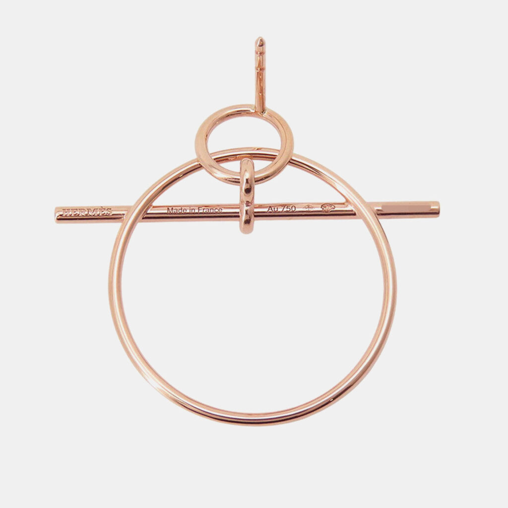 Hermes Loop Earrings Echapp Size PM 18K Pink Gold Hermes Loop Earrings Echapp Size PM 18K Pink Gold