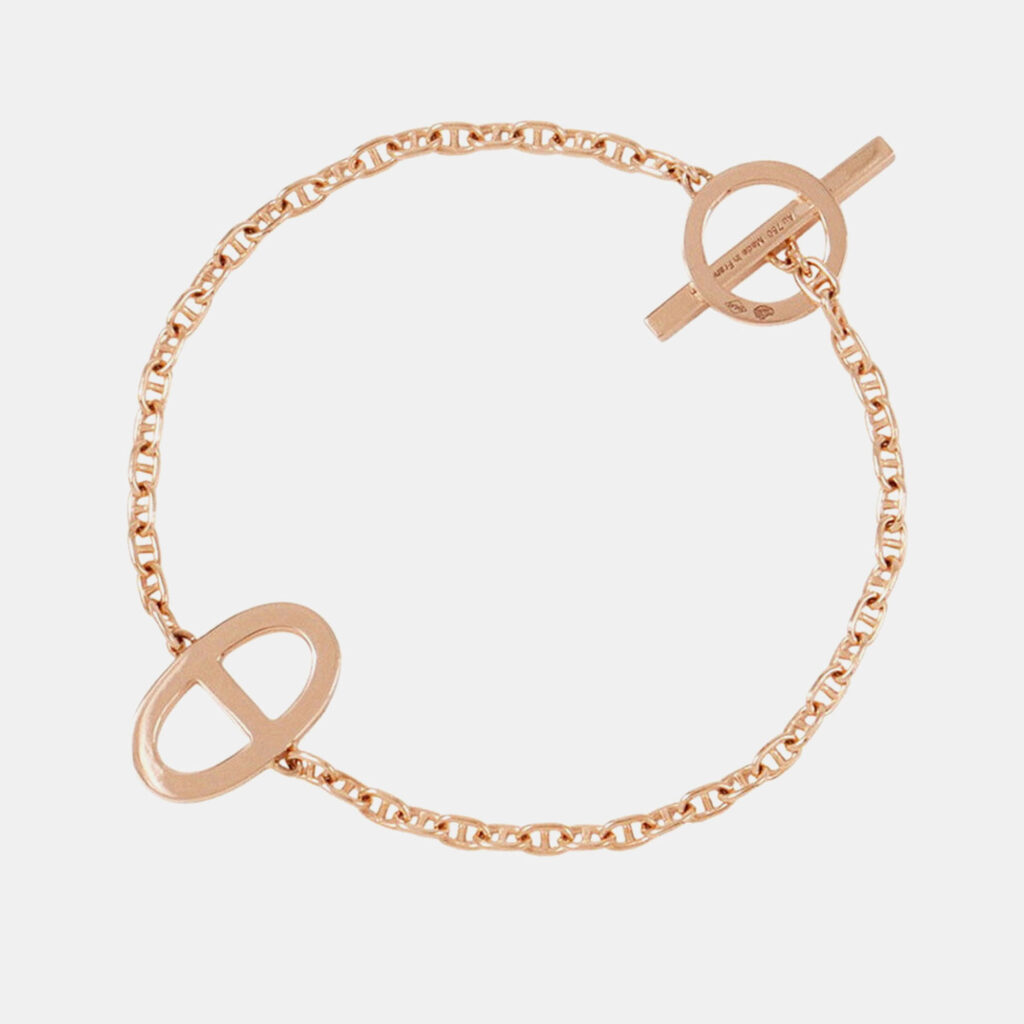 Hermes Chaine D'Ancre Contour Bracelet Size Shh122404B 00Sh 18K Pink Gold Hermes Chaine D'Ancre Contour Bracelet Size Shh122404B 00Sh 18K Pink Gold