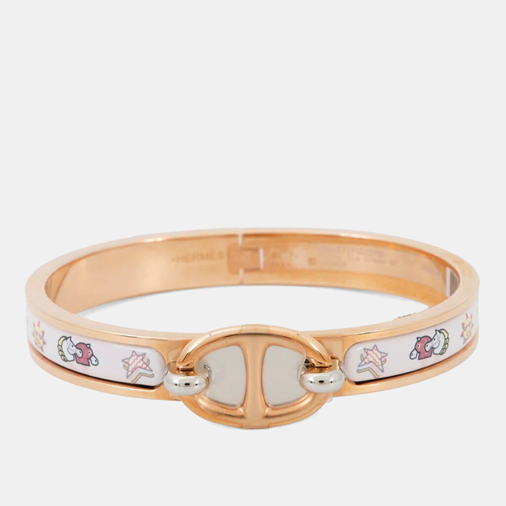 Hermes Mini Clic Chaine D'Ancre Funny Ice Cream Jasmin Metal Enamel