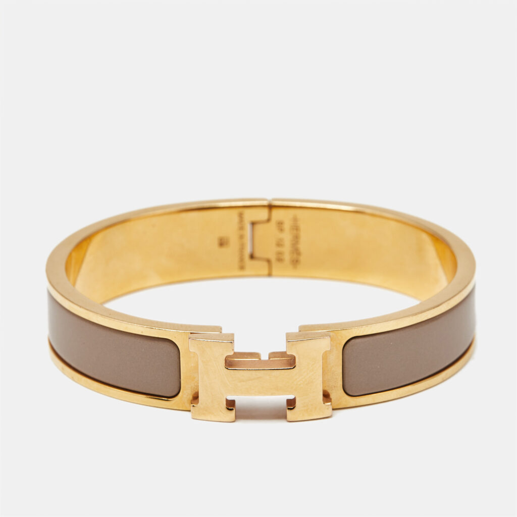 Hermes Clic H Enamel Gold Plated Bracelet Hermes Clic H Enamel Gold Plated Bracelet