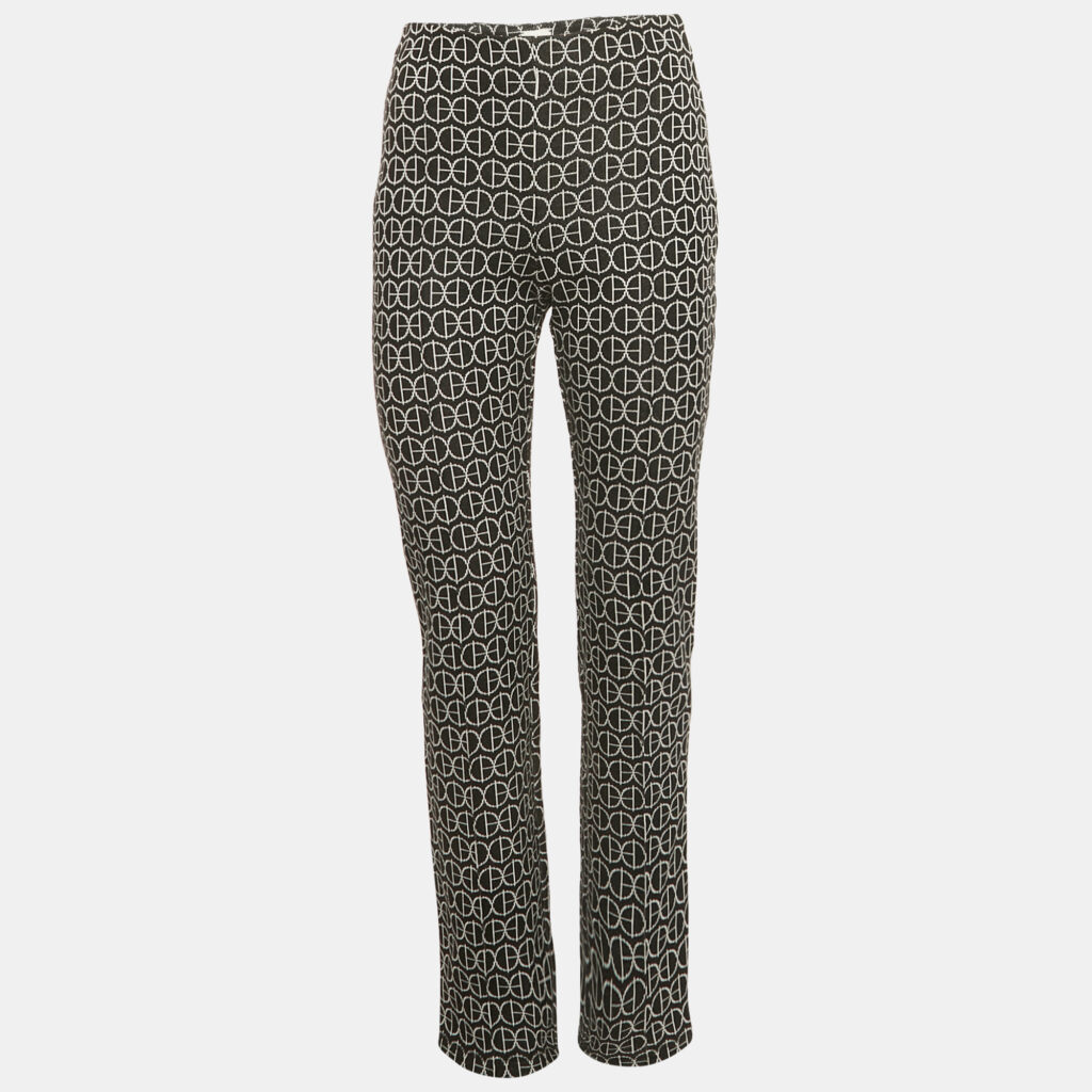 Hermes Black Logo Jacquard Knit Trousers S