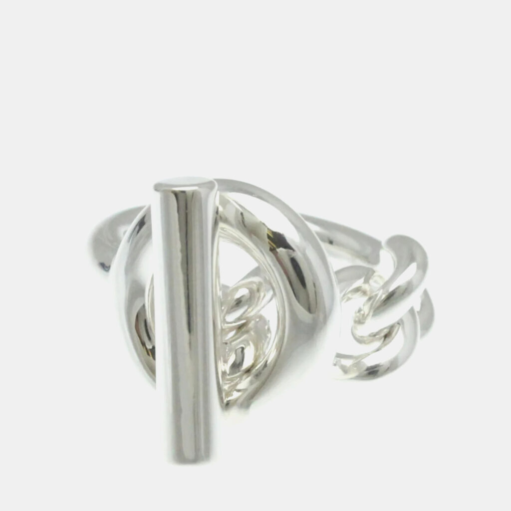 Hermes Croisette Ring Silver 925 Band Ring Hermes Croisette Ring Silver 925 Band Ring