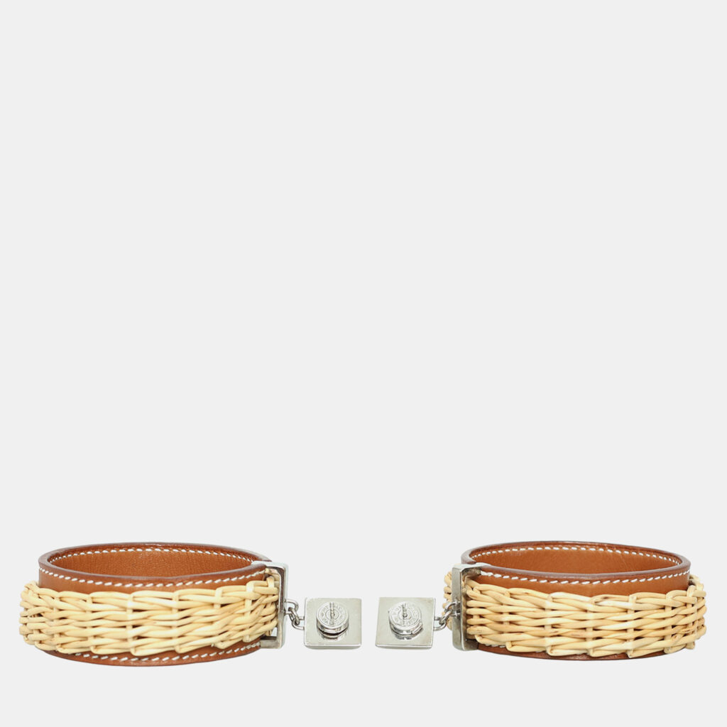Hermes Medor Picnic Gaine Brown Earrings Hermes Medor Picnic Gaine Brown Earrings