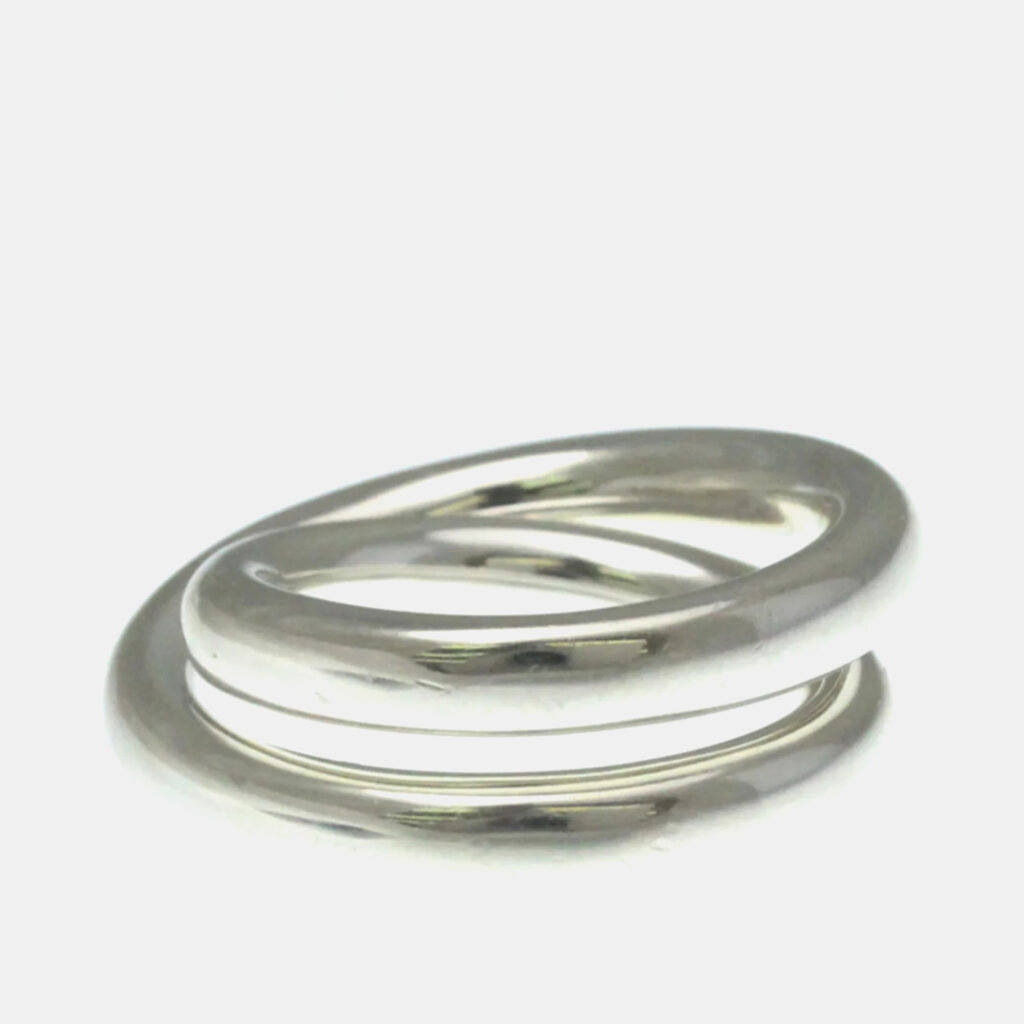 Hermes Vertige Silver Band Ring EU 54 Hermes Vertige Silver Band Ring EU 54