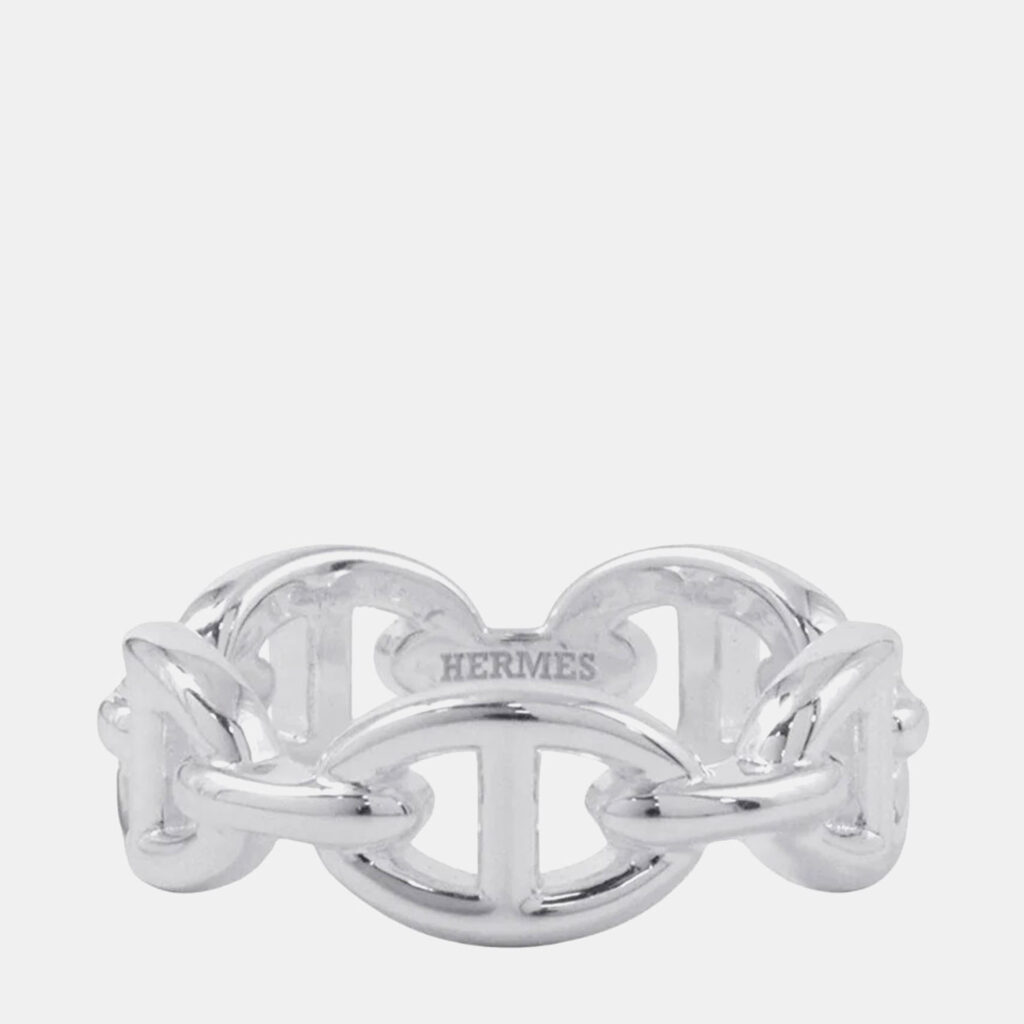 Hermes Chaine D'Ancre Anchene Silver 925 Ring EU 54 Hermes Chaine D'Ancre Anchene Silver 925 Ring EU 54