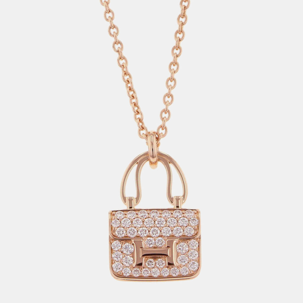Hermes Amulette Constance 18K Rose Gold Necklace Hermes Amulette Constance 18K Rose Gold Necklace