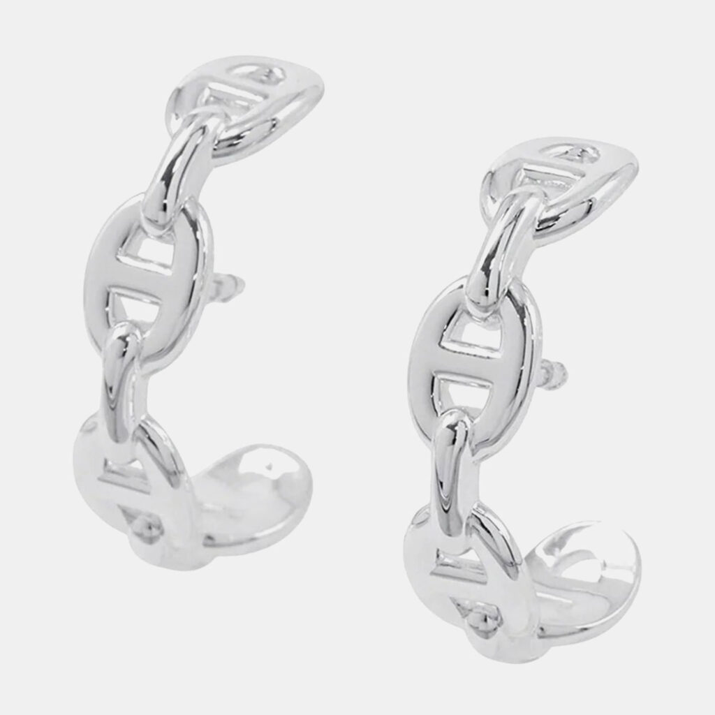 Hermes Chaine D'Ancre Earrings Silver 925 Hermes Chaine D'Ancre Earrings Silver 925