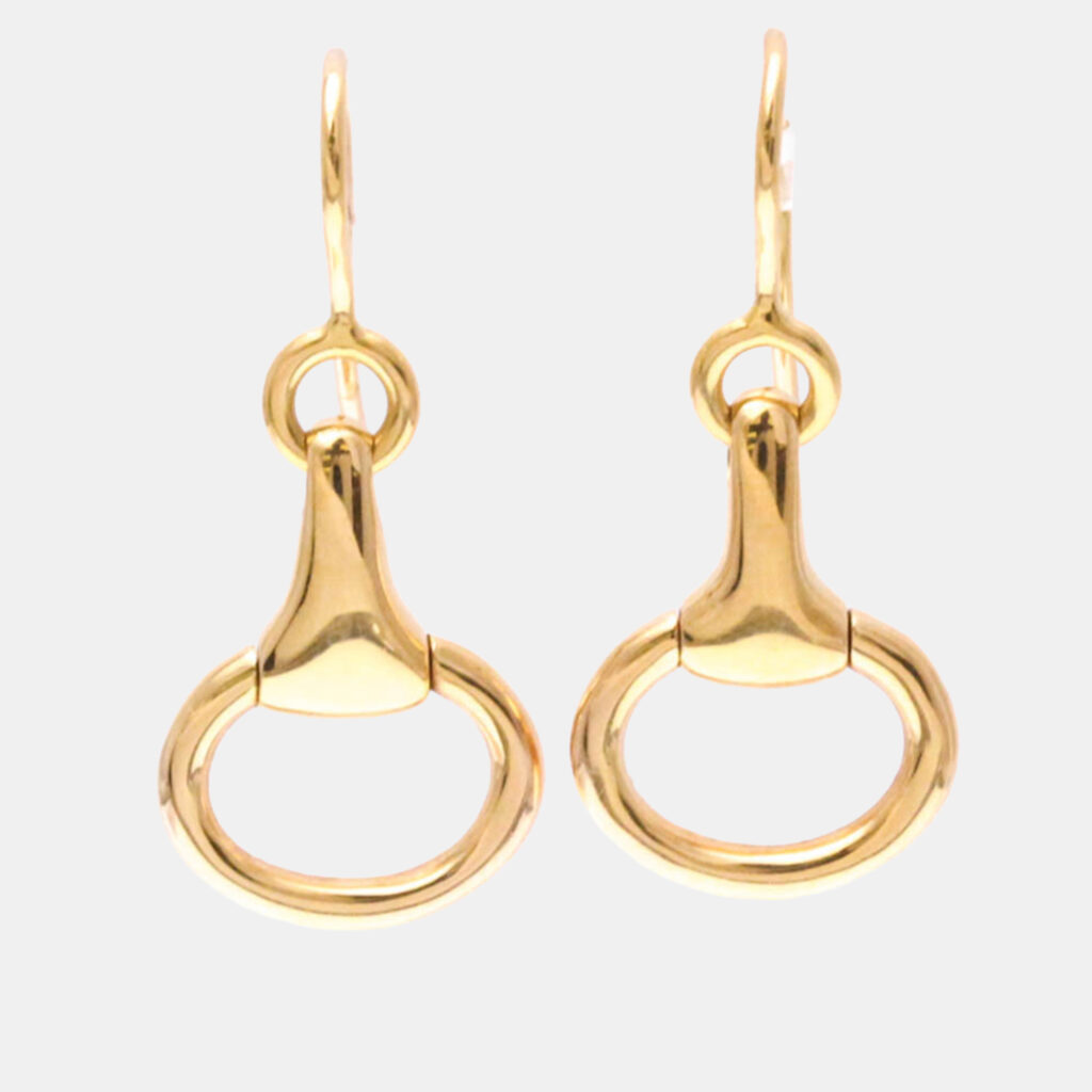 Hermes Horsebit Earrings No Stone 18K Pink Gold Drop Earrings Hermes Horsebit Earrings No Stone 18K Pink Gold Drop Earrings
