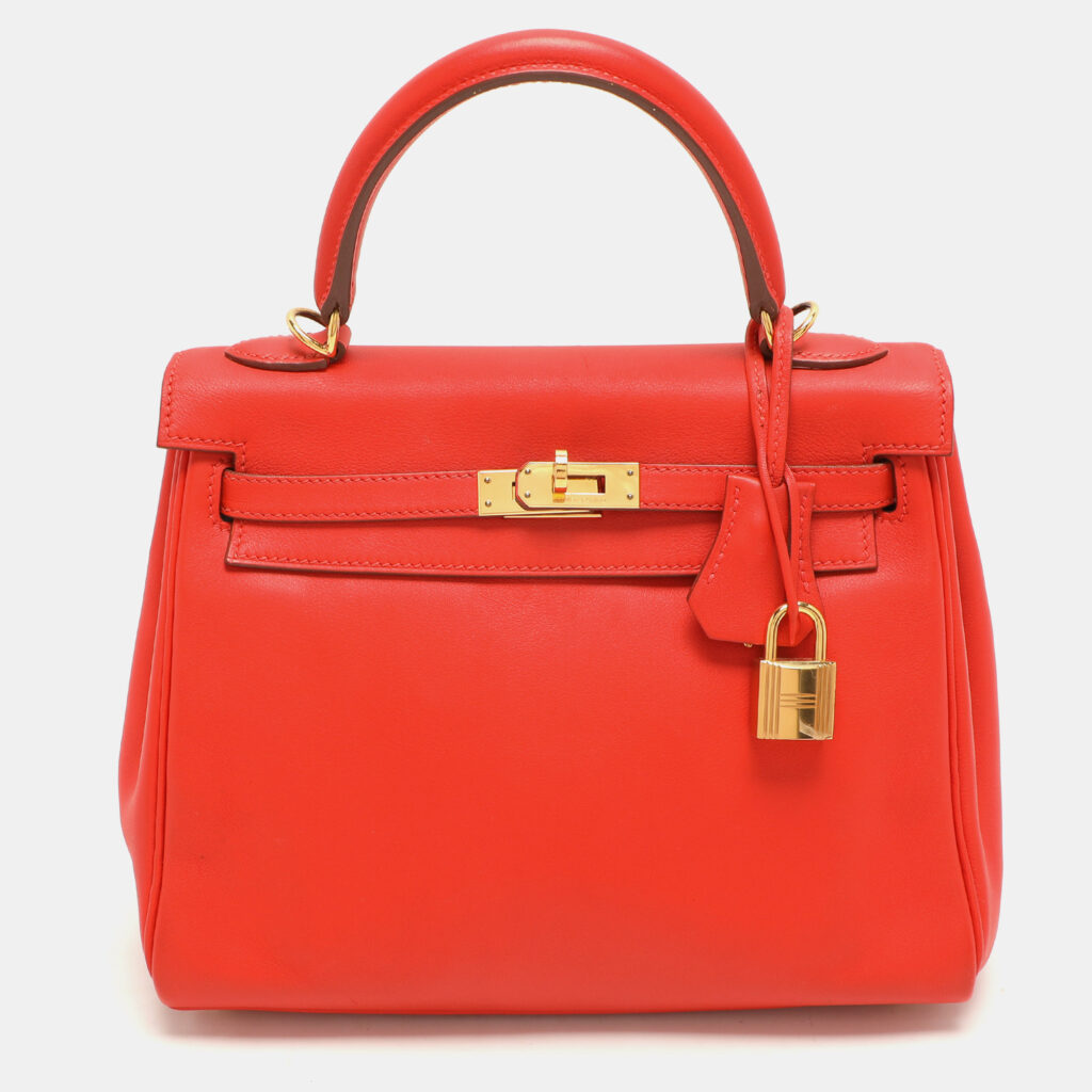 Hermes Capucine Swift Leather Gold Plated Kelly Retourne 25 Bag Hermes Capucine Swift Leather Gold Plated Kelly Retourne 25 Bag