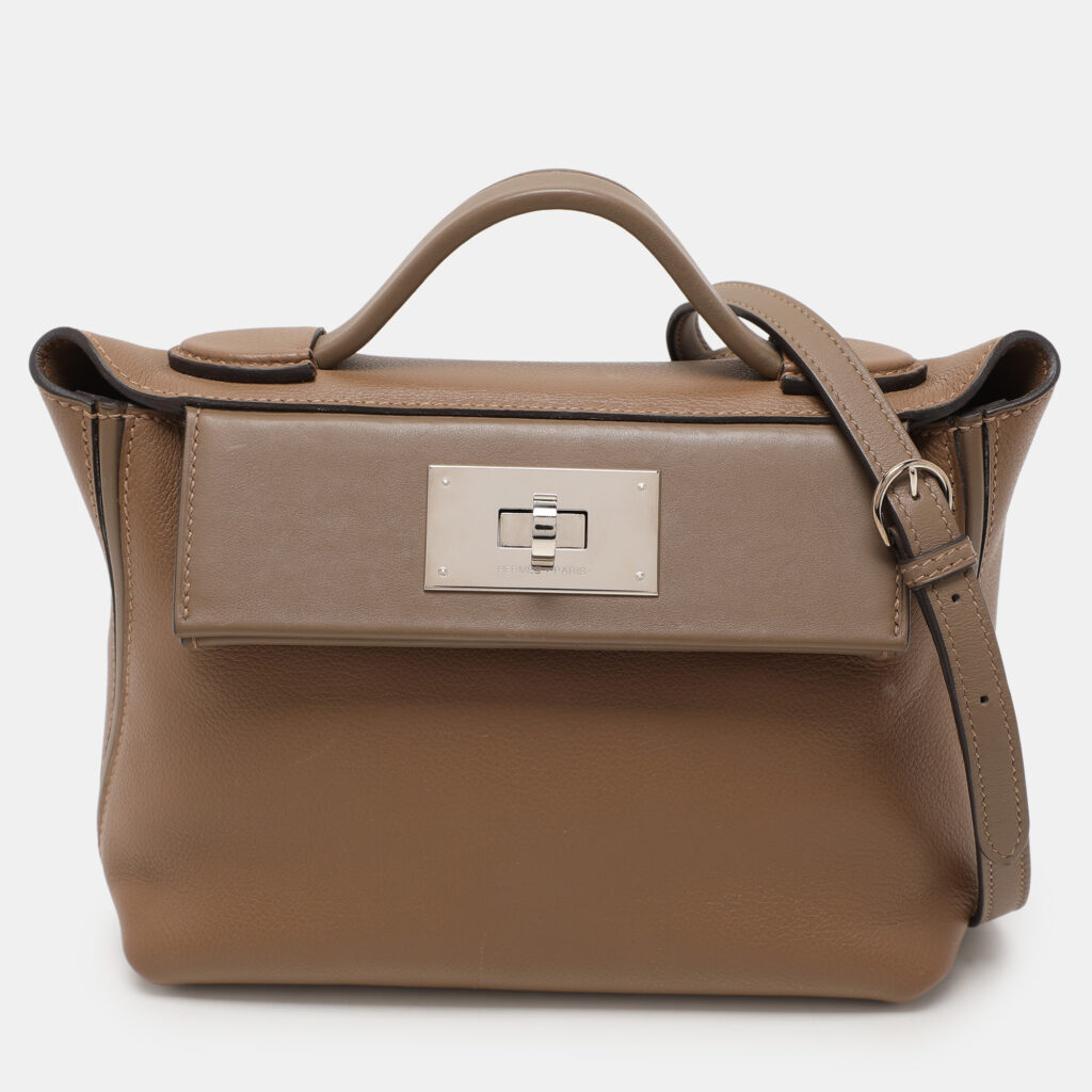 Hermes Etoupe Swift Leather Silver Finish 24/24 21 Bag Hermes Etoupe Swift Leather Silver Finish 24/24 21 Bag