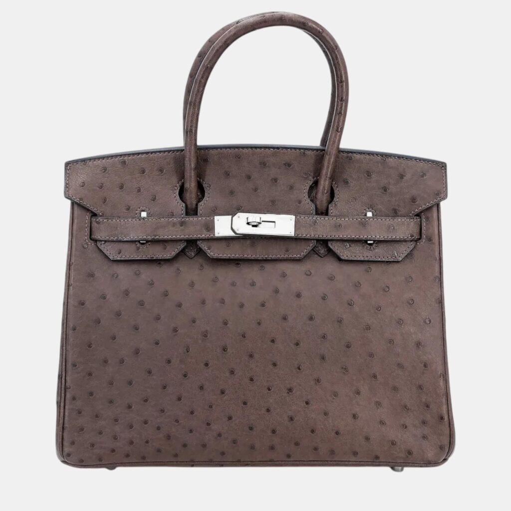 Hermes Ebene Ostrich Leather Birkin 30 Bag Hermes Ebene Ostrich Leather Birkin 30 Bag