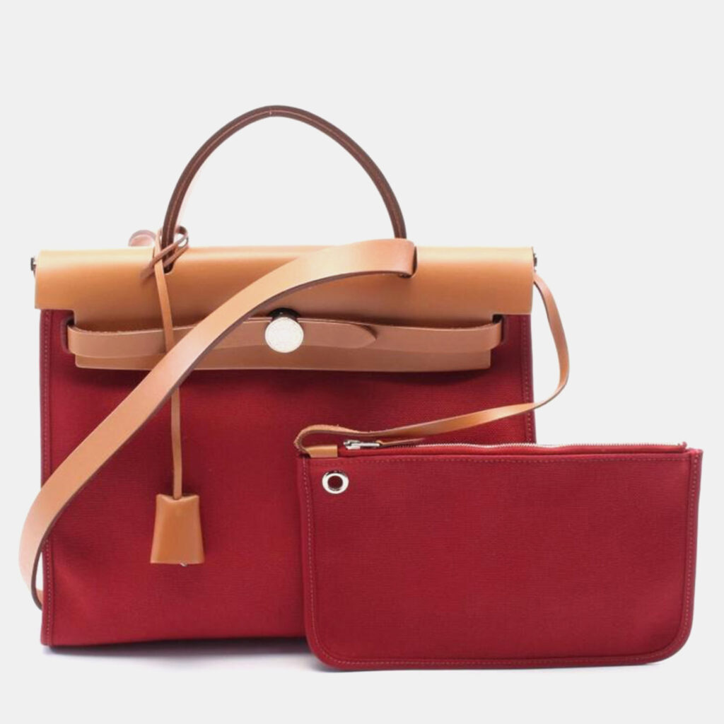 Hermes Toile & Vache Hunter Herbag Zip 31 Satchel Bag Hermes Toile & Vache Hunter Herbag Zip 31 Satchel Bag