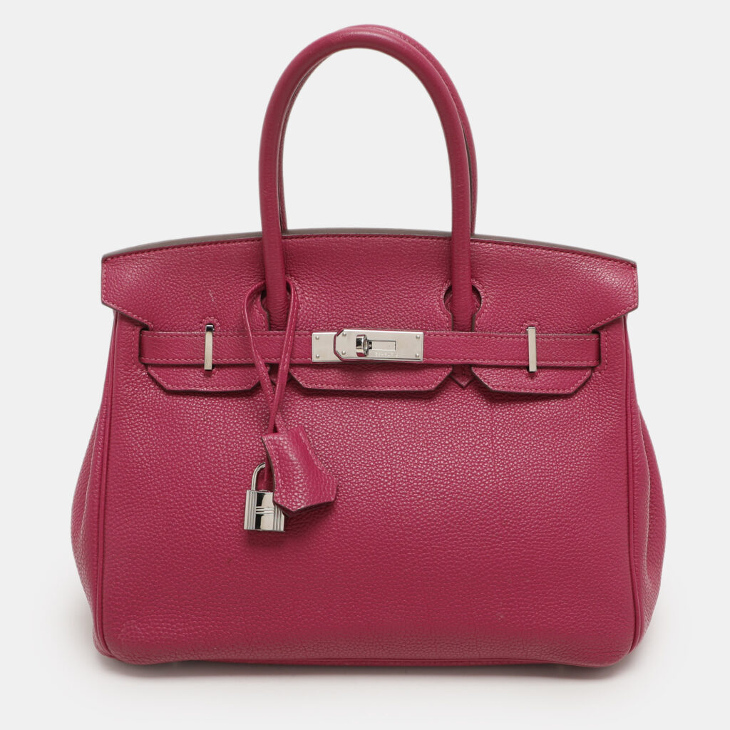 luxury-women-hermes-used-handbags-p1151862-001-1.jpg Hermes Tosca Togo Leather Palladium Finish Birkin 30 Bag