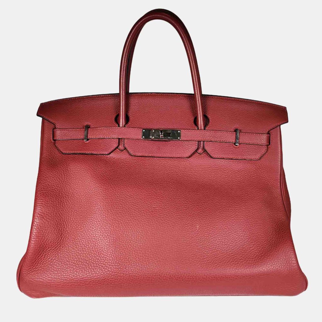 Hermes Rouge H Clemence with PHW Birkin 40