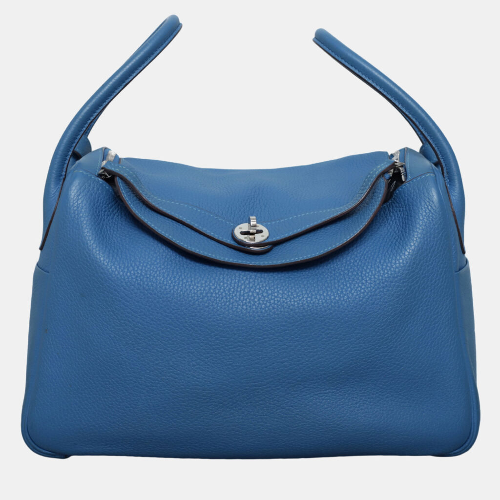 Hermes Lindy 34 Blue Clemence Leather Bag