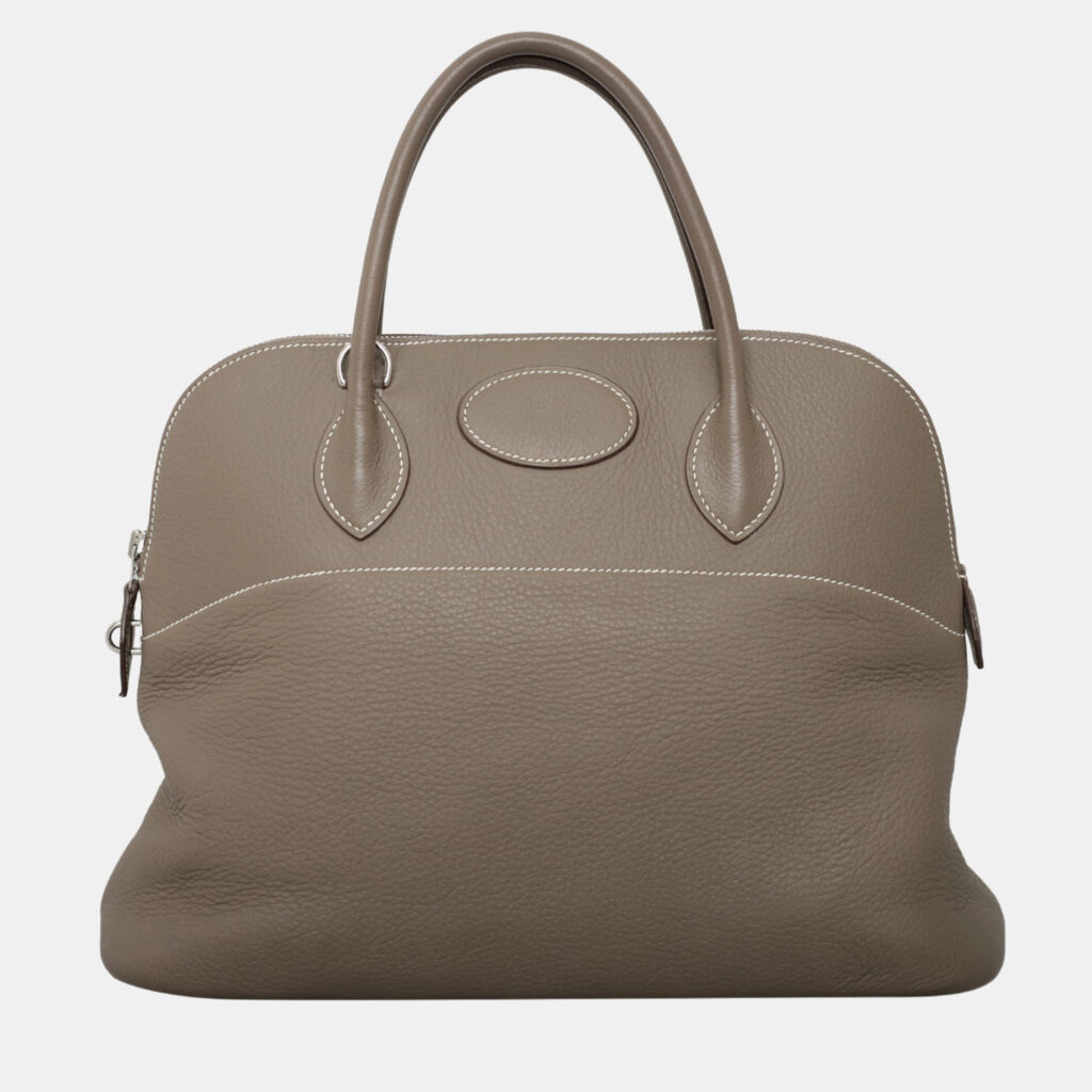 Hermes Bolide 35 Etoupe Clemence Leather Bag