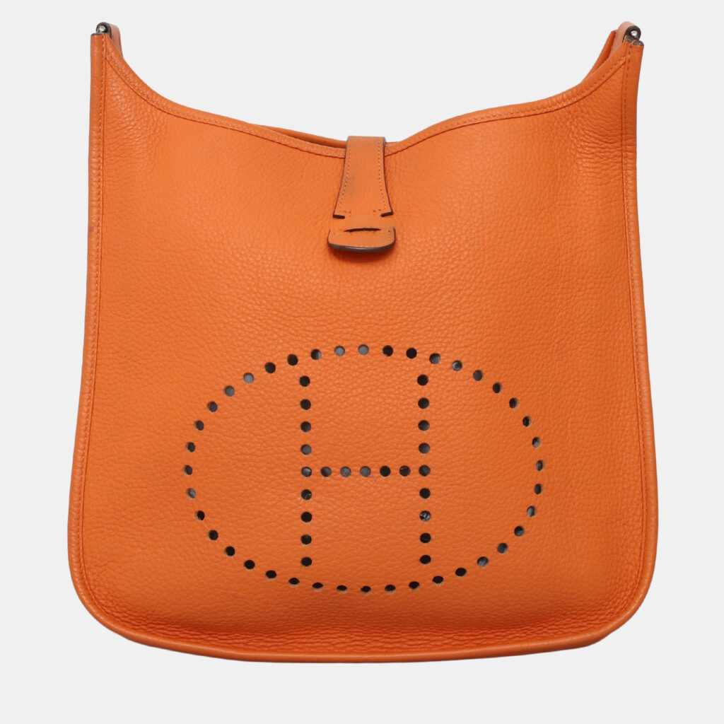 Hermes Evelyne GM Orange Leather Bag Hermes Evelyne GM Orange Leather Bag