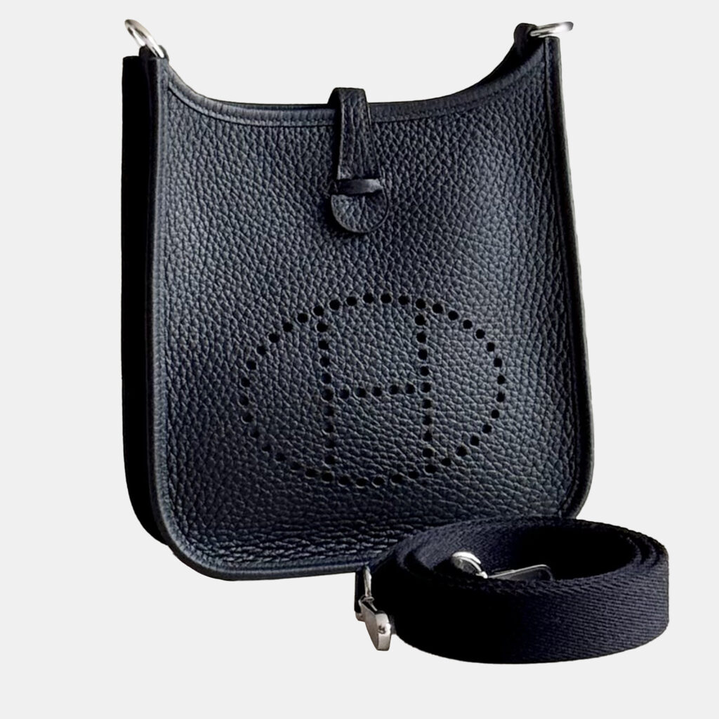 Hermes Evelyne Mini Black Leather Shoulder Bag Hermes Evelyne Mini Black Leather Shoulder Bag