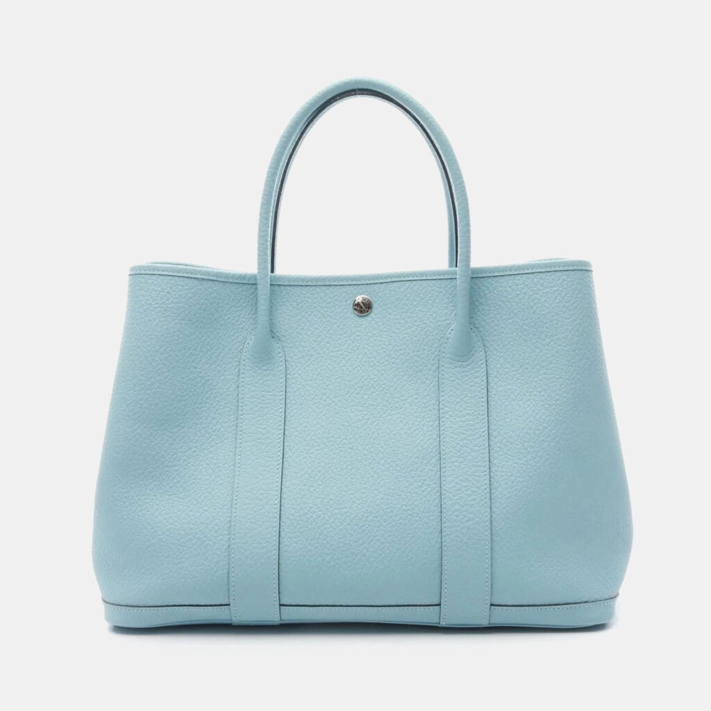Hermes Garden Party 36 Blue Atoll Country Leather Tote Bag
