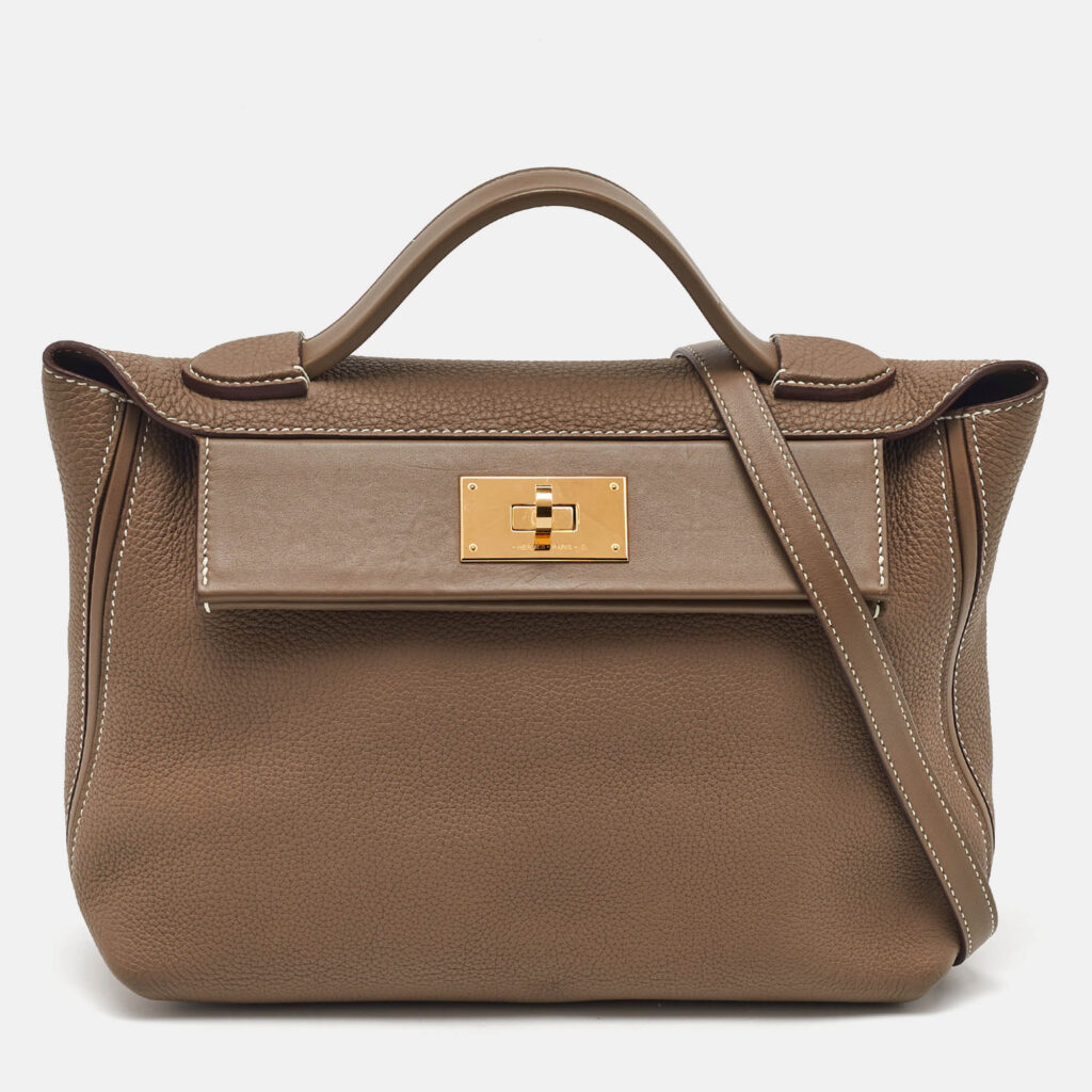 Hermes Etoupe Togo and Swift Leather Gold Finish 24/24 29 Bag Hermes Etoupe Togo and Swift Leather Gold Finish 24/24 29 Bag