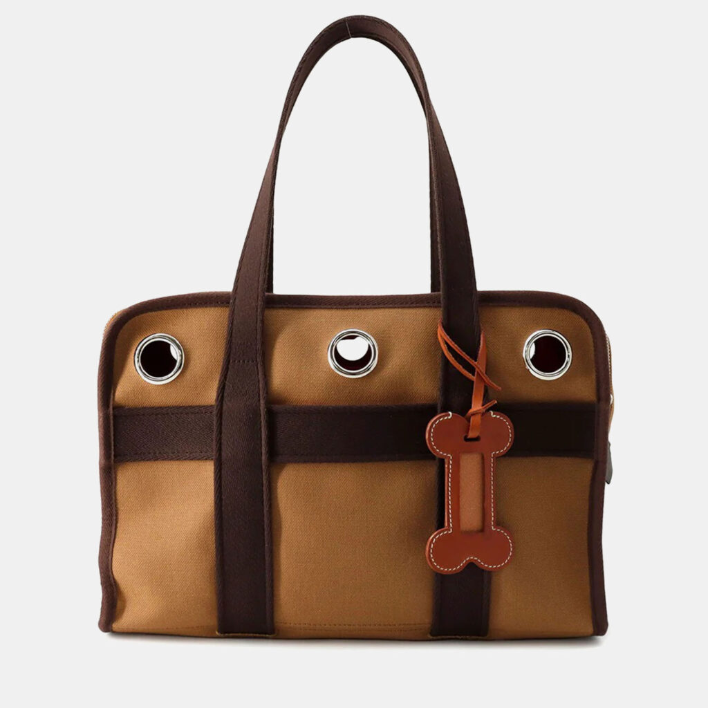 Hermes Dog Carrier Feu Toile H Canvas Bag Hermes Dog Carrier Feu Toile H Canvas Bag